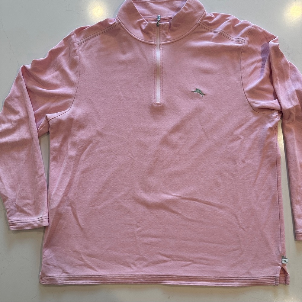 Tommy Bahama Pink Zip Up Sweater